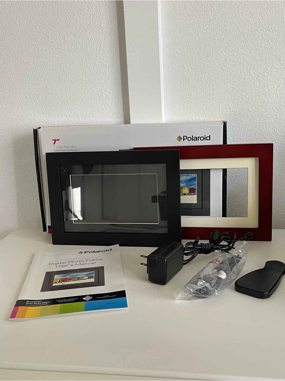 Polaroid 7” Digital Photo Picture Frame Black Brown